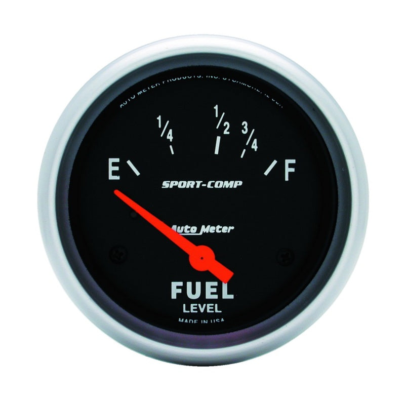 AutoMeter Gauge Fuel Level 2-5/8in. 16 Ohm(e) to 158 Ohm(f) Elec Sport-Comp Gauges AutoMeter