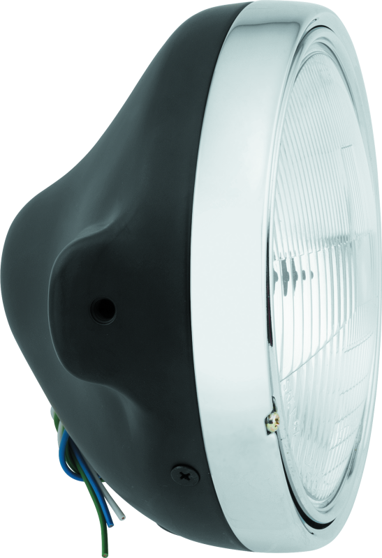 BikeMaster 7in Slim Headlight Side Mount - Black Headlights BikeMaster