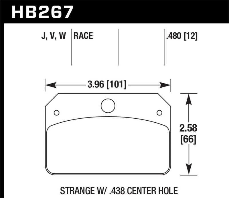 Hawk DTC-50 Brake Pads for Strange Caliper w/ 0.438in Center Hole Brake Pads - Racing Hawk Performance