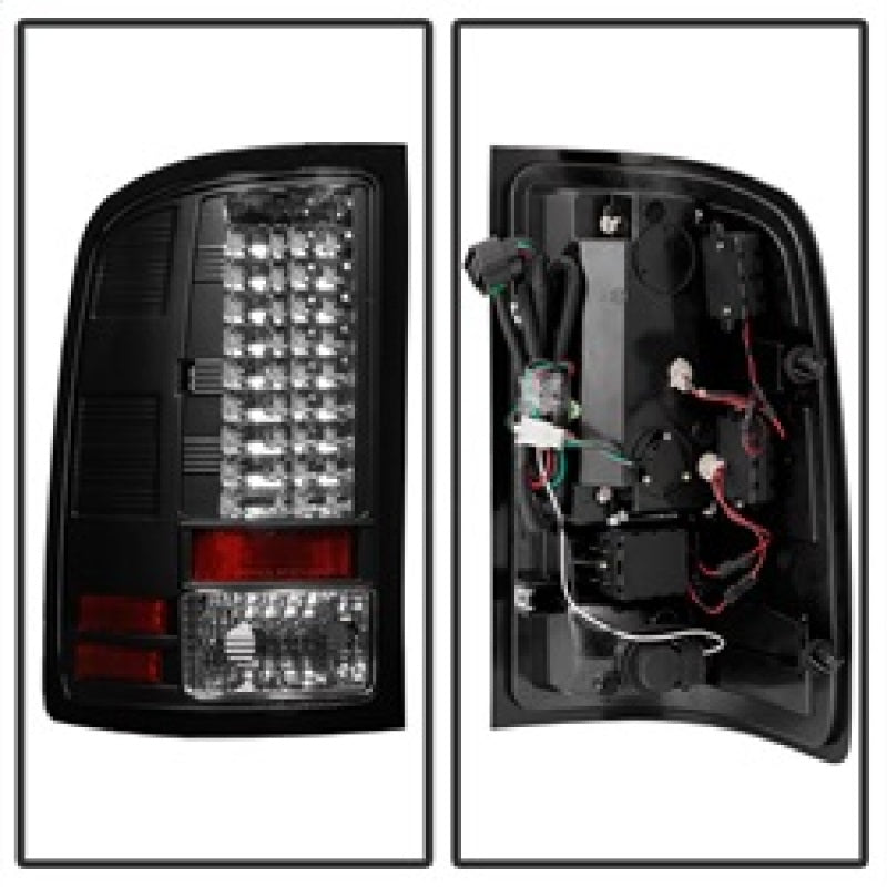 Spyder GMC Sierra 07-13 (Not fit 3500 Dually 4 Rear Wheels)LED Tail Lights Black ALT-YD-GS07-LED-BK Tail Lights SPYDER