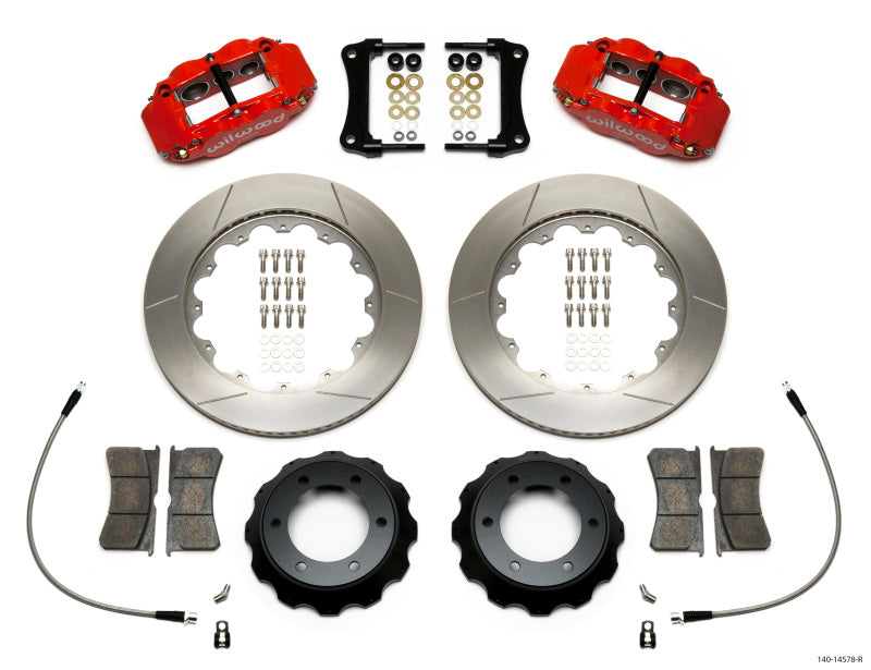 Wilwood Narrow Superlite Red 6R Front Kit 14in Slotted Rotor w/ Lines 05-15 Toyota Tacoma Big Brake Kits Wilwood