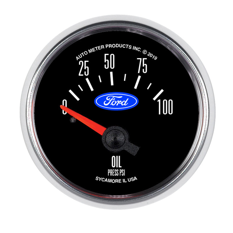 Autometer Ford 2-1/16in. 100 PSI Electric Oil Pressure Gauge Gauges AutoMeter