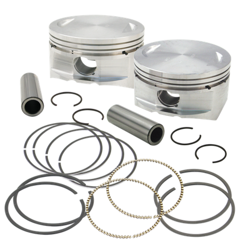 S&S Cycle 2007+ BT 3.927in +.010in Bore 106in Big Bore Forged Pistons Piston Sets - Powersports S&S Cycle