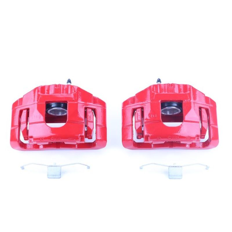 Power Stop 05-06 Audi A4 Front Red Calipers w/Brackets - Pair Brake Calipers - Perf PowerStop