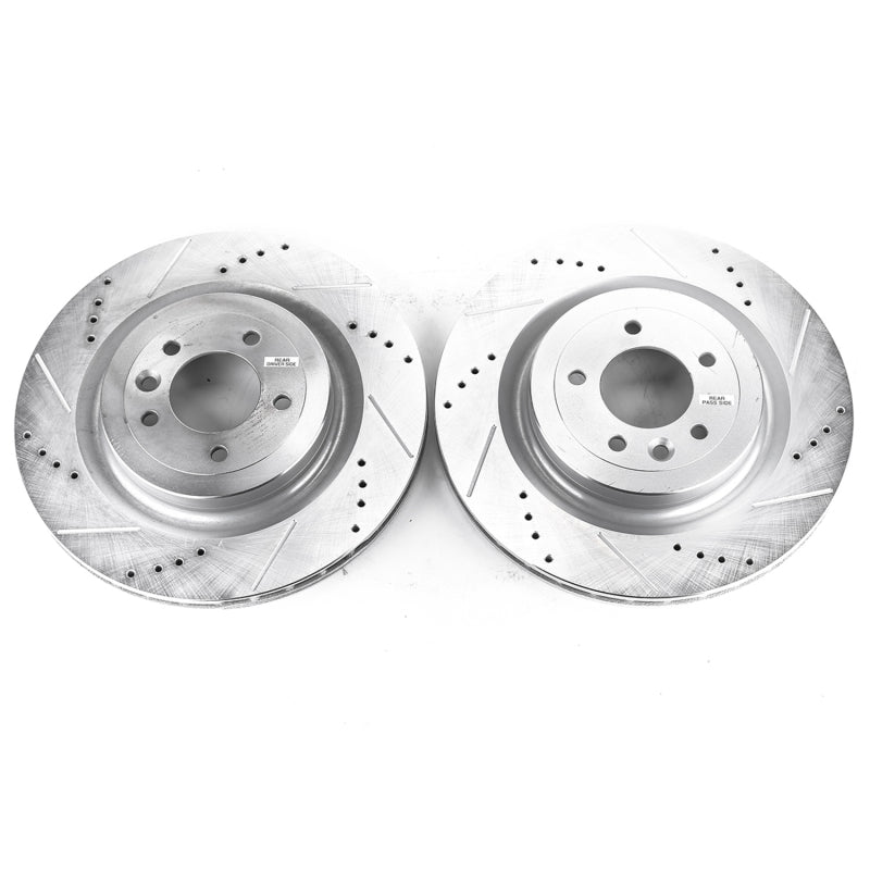 Power Stop 13-18 Land Rover Range Rover Rear Evolution Drilled & Slotted Rotors - Pair Brake Rotors - Slot & Drilled PowerStop