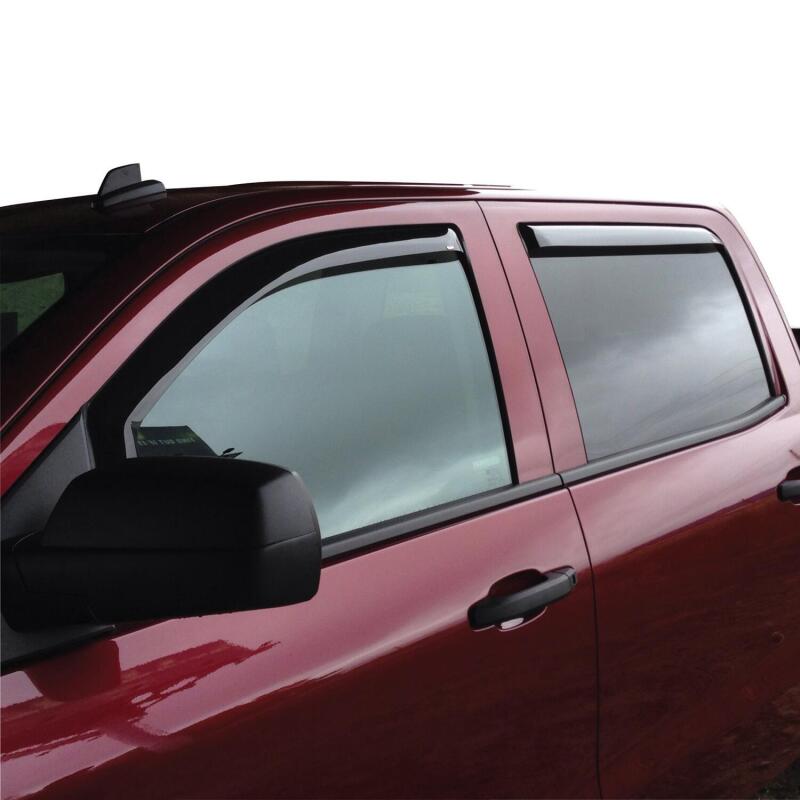 Westin 2014-2018 Chevy Silverado 1500 Crew Cab Wade In-Channel Wind Deflector 4pc - Smoke Wind Deflectors Westin