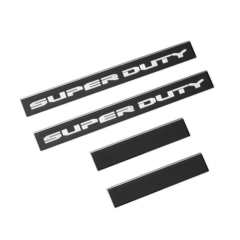 Putco 99-16 Ford SuperDuty Crew Cab w/ SUPERDUTY Etching (4pcs) Black Platinum Door Sills Door Panels Putco