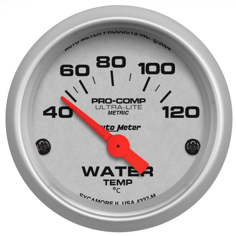 Autometer Ultra-Lite 52mm 40-120 Deg C Short Sweep Electronic Water Temp Gauge Gauges AutoMeter