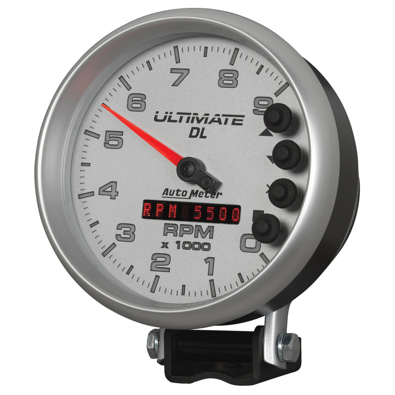 AutoMeter Gauge Tach 5in. 9K RPM Pedestal Datalogging Ultimate Dl Playback Silver Performance Monitors AutoMeter