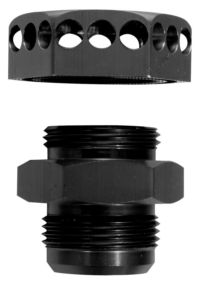 Moroso Positive Seal Fitting -16An - Black Anodized Aluminum - Single Fittings Moroso