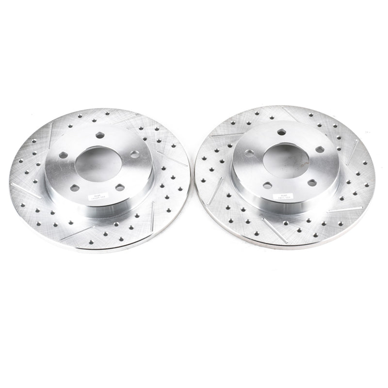 Power Stop 00-05 Buick LeSabre Rear Evolution Drilled & Slotted Rotors - Pair Brake Rotors - Slot & Drilled PowerStop