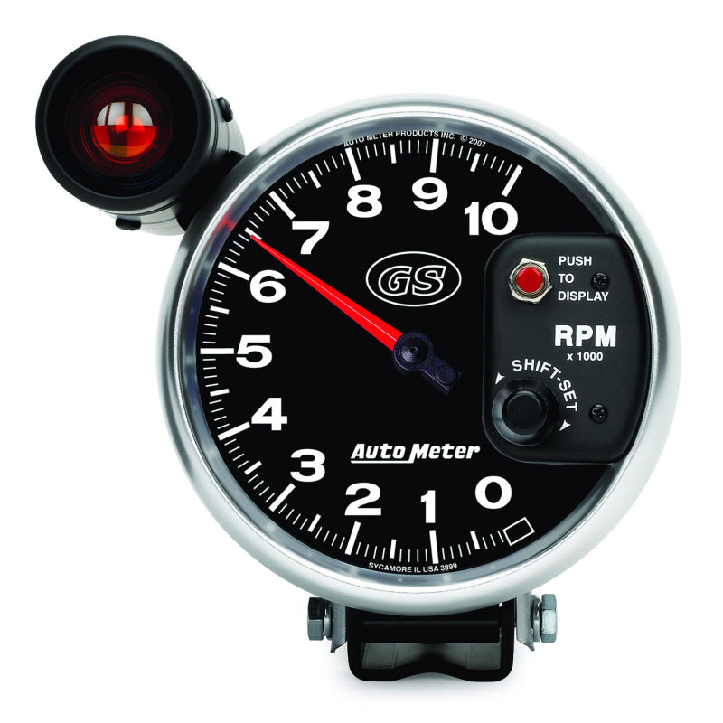 AutoMeter Gauge Tachometer 5in. 10K RPM Pedestal W/ Ext. Shift-Lite Gs Gauges AutoMeter