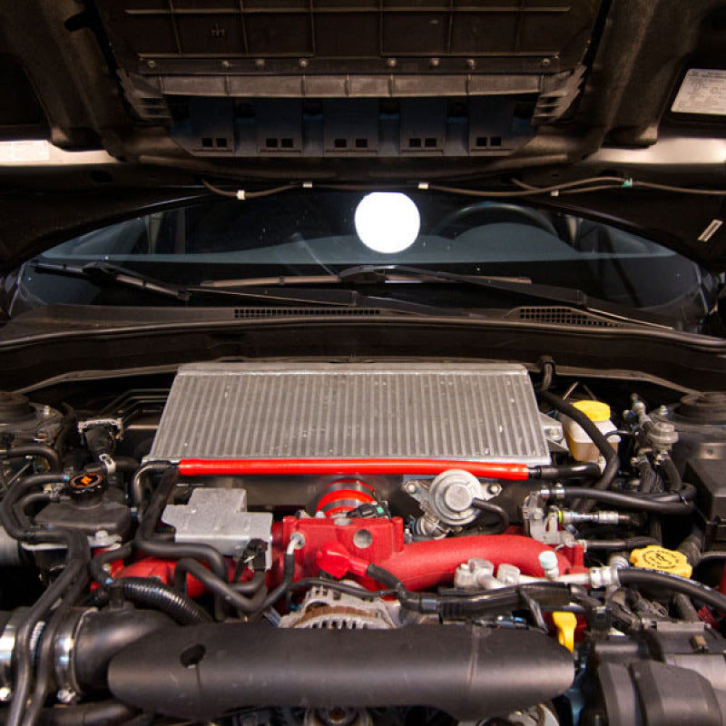 Mishimoto Subaru 08-15 WRX STi Top-Mount Intercooler Kit - Powder Coated Silver & Red Hoses Intercoolers Mishimoto