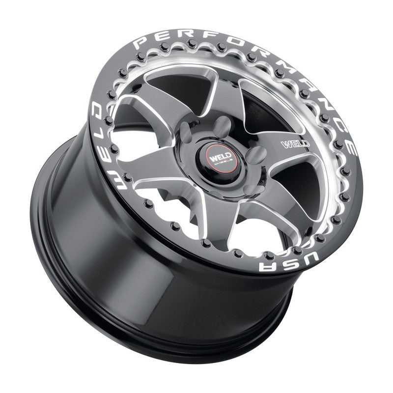 Weld S909 17x9.5 Ventura 6 Beadlock 6x127 ET35 BS6.625 Gloss BLK MIL DIA 78.1 Wheels - Cast Weld