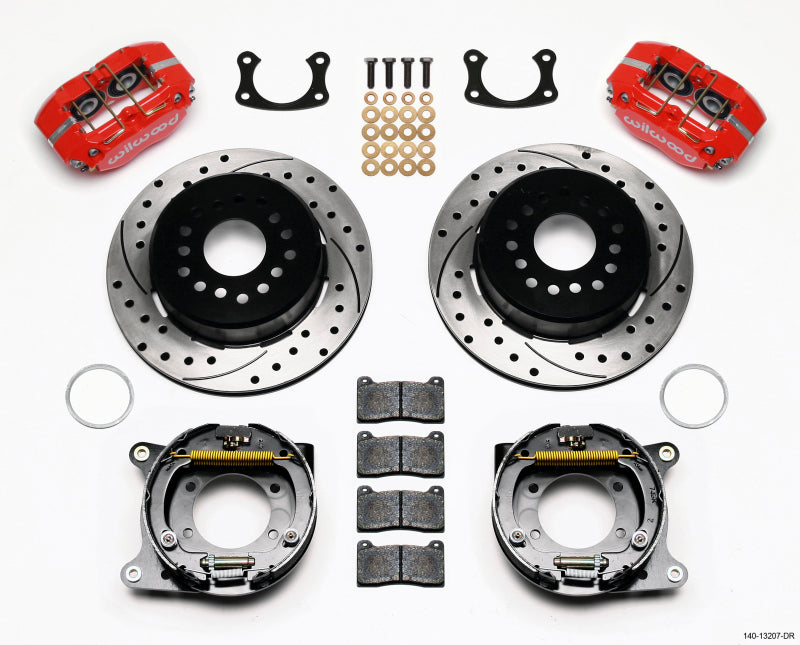 Wilwood Dynapro Dust-Boot P/S Park Brake Kit Drilled Red New Big Ford 2.50in Offset Big Brake Kits Wilwood