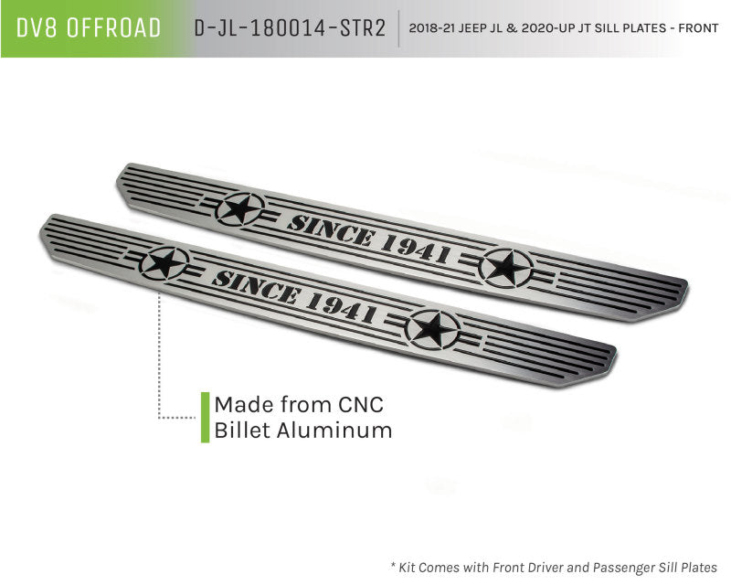 DV8 Offroad 2018-2019 Jeep Gladiator JL Front Sill Plates Body Armor & Rock Rails DV8 Offroad