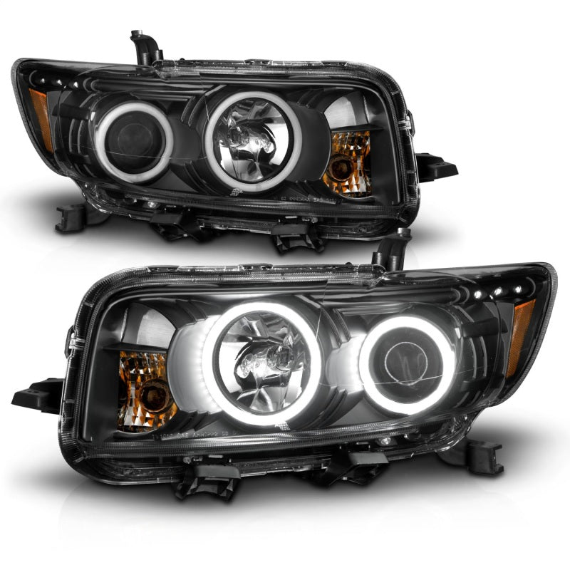 ANZO 2008-2010 Scion Xb Projector Headlights w/ Halo Black Headlights ANZO