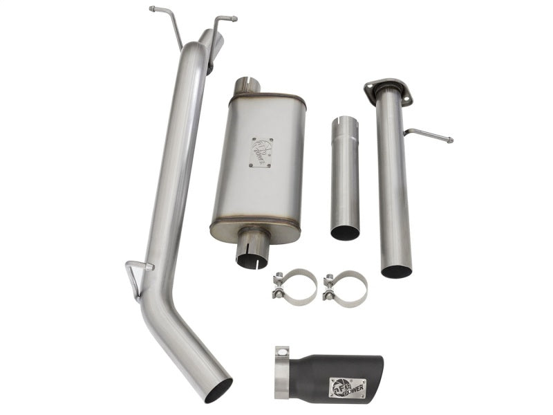 aFe Mach Force-XP Exhaust 3in CB SS 15-17 GM Colorado/Canyon 2.5L/3.6L Side Exit w/ Black Tip Catback aFe