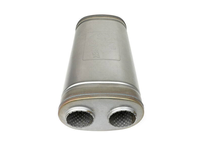 aFe MACH Force-Xp Muffler 2-1/2 IN Dual Inlet/Dual Outlet 5 IN H x 8 IN W x 18 IN L - Oval Body Muffler aFe