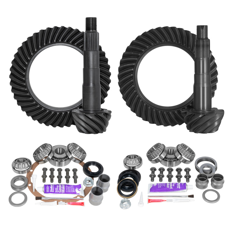 Yukon Gear Ring & Pinion Gear Kit Package Front & Rear with Install Kits - Toyota 8in/8IFS Differential Install Kits Yukon Gear & Axle