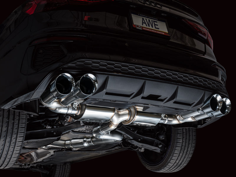 AWE 22-24 Audi 8Y S3 Touring Edition Exhaust - Chrome Silver Tips Catback AWE Tuning