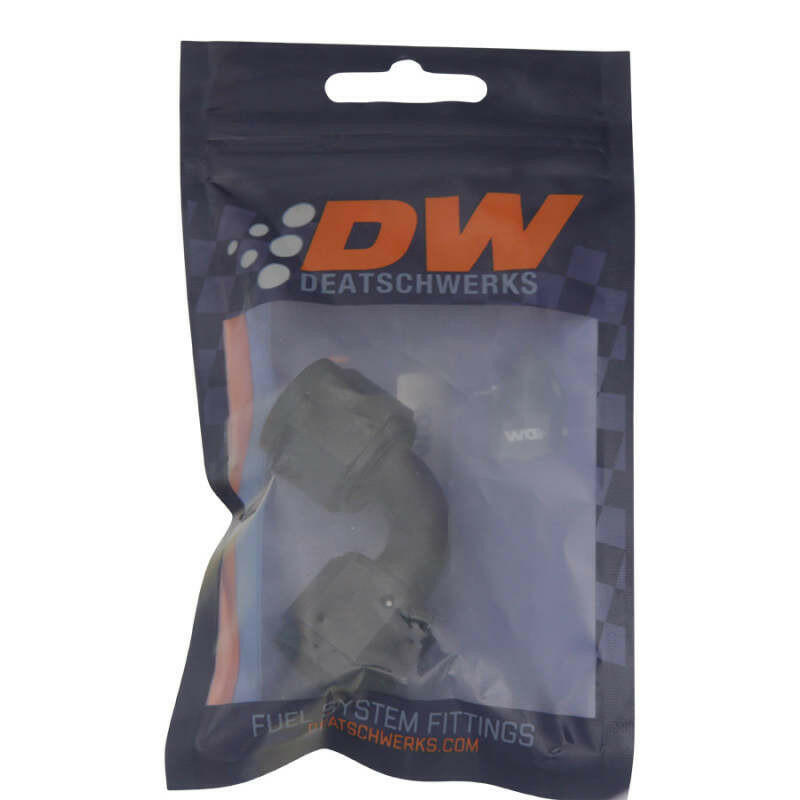 DeatschWerks 8AN Flare Female Swivel 90-Degree to 8AN Flare Female Swivel - Anodized Matte Black Fittings DeatschWerks