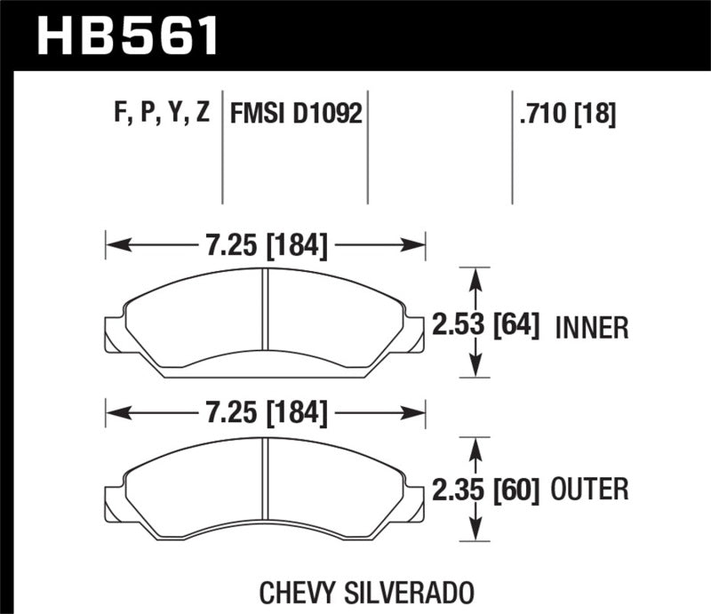 Hawk 07 Chevy Tahoe LTZ Front LTS Brake Pads Brake Pads - OE Hawk Performance