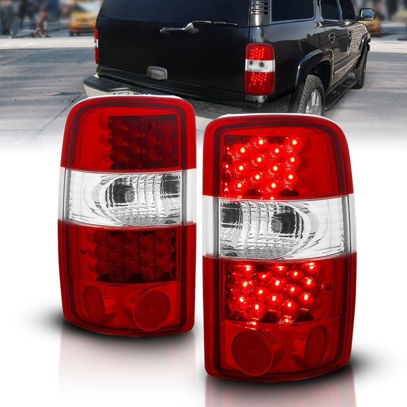 ANZO 2000-2006 Chevrolet Suburban LED Taillights Red/Clear Tail Lights ANZO