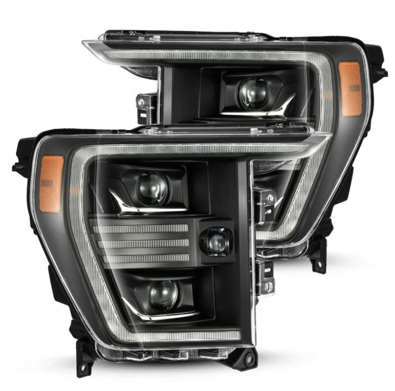 AlphaRex 21-22 Ford F150 PRO-Series Projector headlights Black w/Activ Light/Seq Signal Headlights AlphaRex