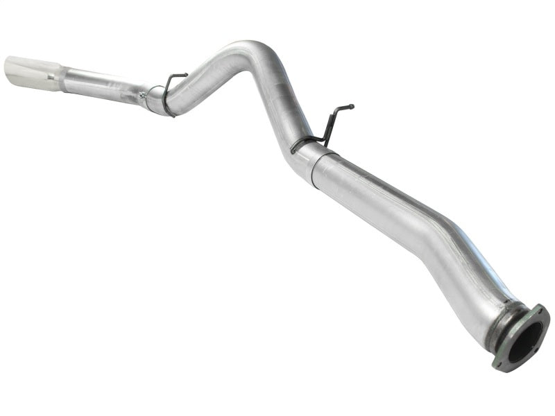 aFe ATLAS 5in DPF-Back Alum Steel Exhaust System Polished Tip GM Diesel Trucks 7.5-10 V8-6.6L td LMM DPF Back aFe
