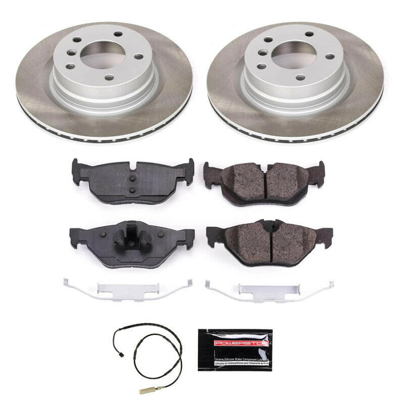 Power Stop 11-13 BMW 328i Rear Semi-Coated Rotor Kit Brake Kits - Performance Blank PowerStop