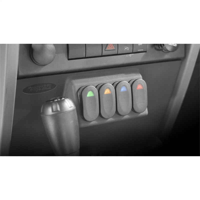 Rugged Ridge Lower Console Switch Panel 07-10 Jeep Wrangler JK Dash & Interior Trim Rugged Ridge