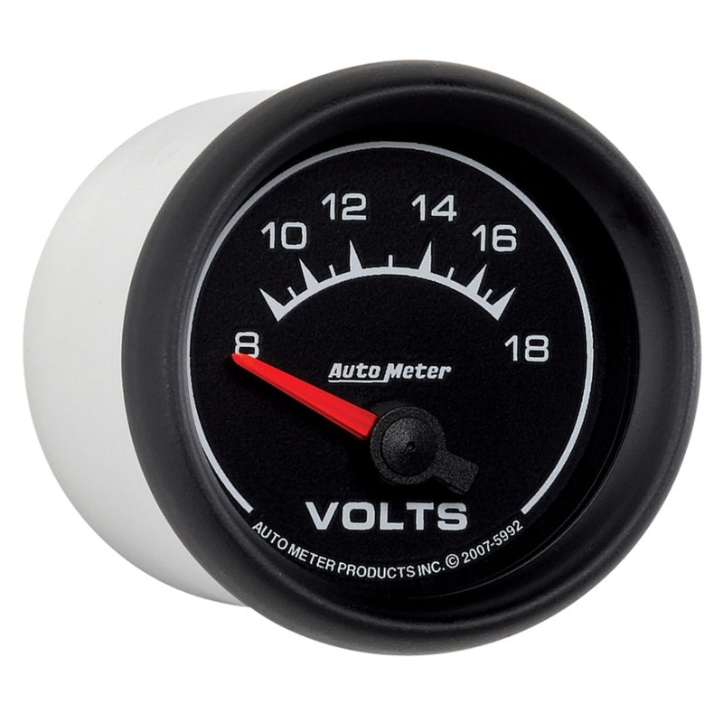 Autometer Euro-Style 2-1/16in 8-18V Short Sweep Electronic Voltmeter Gauge Gauges AutoMeter