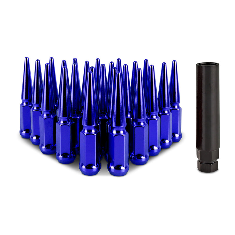 Mishimoto Mishimoto Steel Spiked Lug Nuts M12 x 1.5 24pc Set Blue Lug Nuts Mishimoto