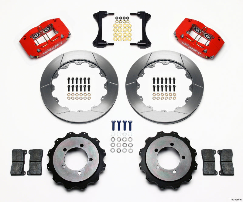 Wilwood Dynapro Radial Rear Kit 13.00in Red Mitsubishi EVO VIII Big Brake Kits Wilwood