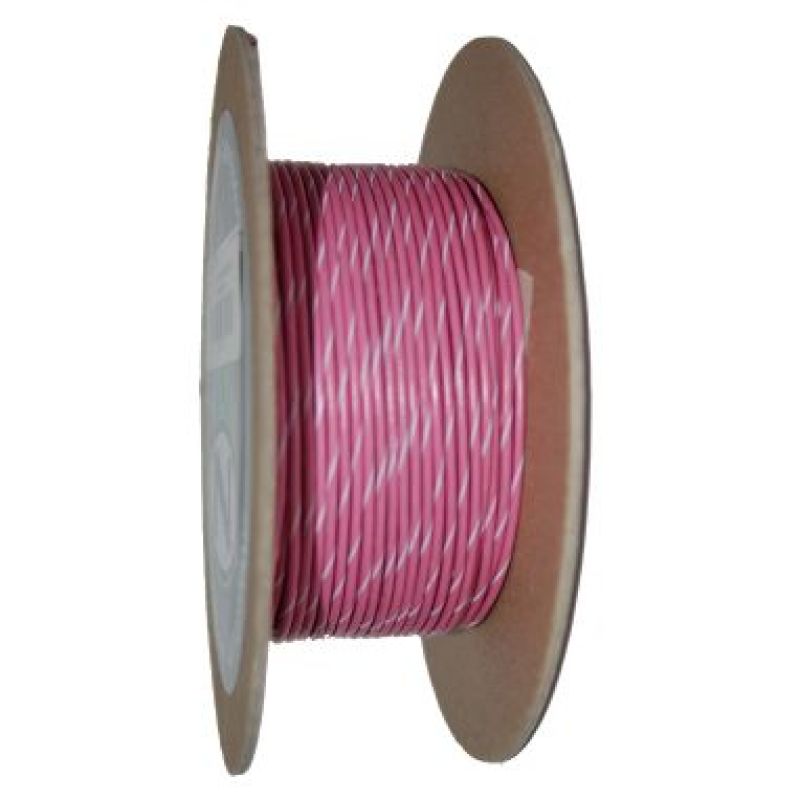 NAMZ OEM Color Primary Wire 100ft. Spool 18g - Pink/White Stripe Wire Loom NAMZ