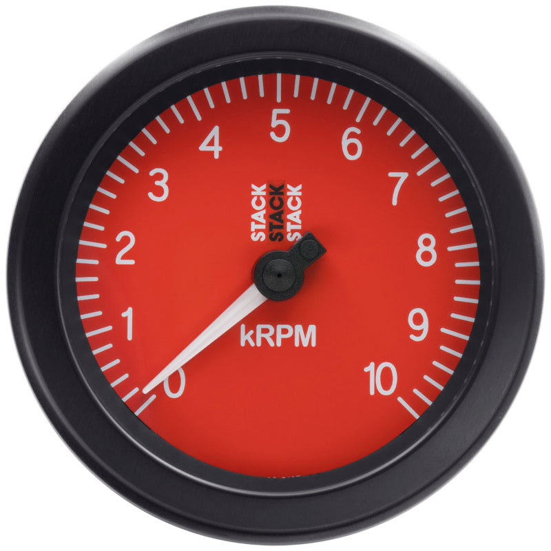 Autometer Stack Sport 88mm 0-10K RPM Tachometer - Red Gauges AutoMeter