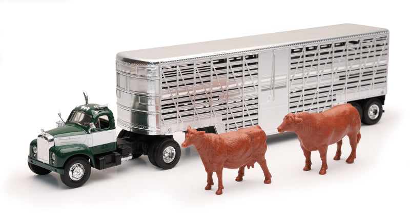 New Ray Toys 1953 Mack B-60 Livestock Truck with Cattle/ Scale - 1:43 Toys New Ray Toys