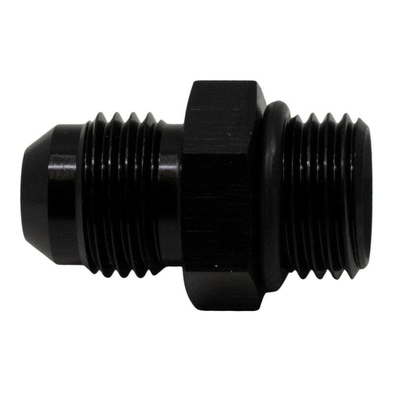 DeatschWerks 6AN ORB Male to 6AN Male Flare Adapter (Incl O-Ring) - Anodized Matte Black Fittings DeatschWerks