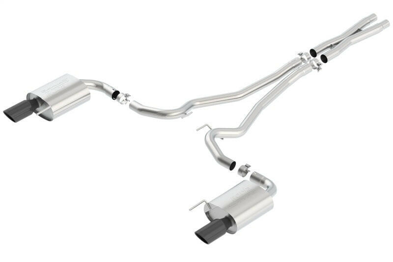 Borla S-Type Cat-Back 15-17 Ford Mustang GT 5.0L V8 MT/AT 2.5in pipe 4in tip (Black Chrome) Catback Borla