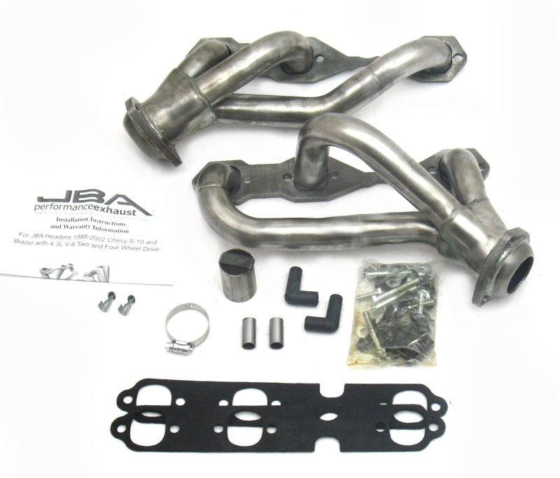 JBA 88-95 & 02-03 GM S-Truck 4.3L V6 4WD 1-1/2in Primary Raw 409SS Cat4Ward Header Headers & Manifolds JBA