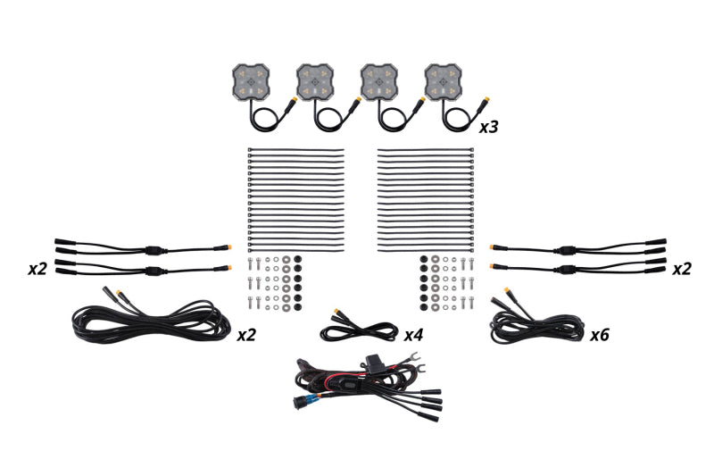 Diode Dynamics Rock Light - Amber/White - M8 12-Pack Light Accessories and Wiring Diode Dynamics