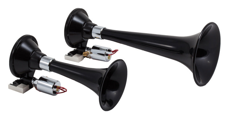 Kleinn Black Dual Horn/ 13In/8In - High Impact ABS Trumpet/ Zinc Alloy Base Horns Kleinn Air Horns
