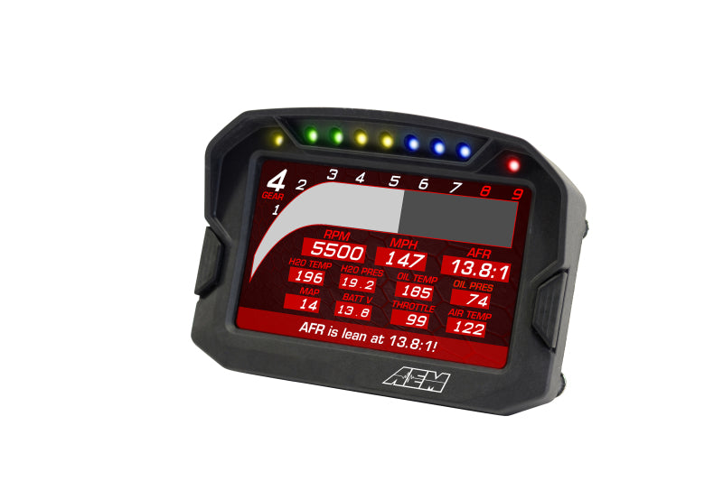 AEM CD-5LG Carbon Logging Digital Dash Display w/ Internal 10Hz GPS & Antenna Gauges AEM
