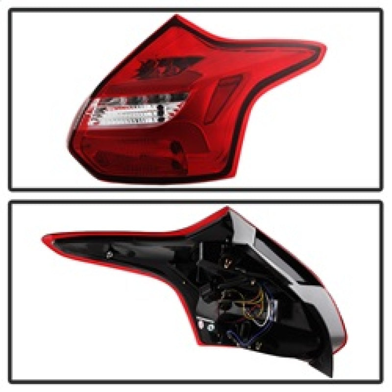 Spyder 12-14 Ford Focus 5DR LED Tail Lights - Red Clear (ALT-YD-FF12-LED-RC) Tail Lights SPYDER