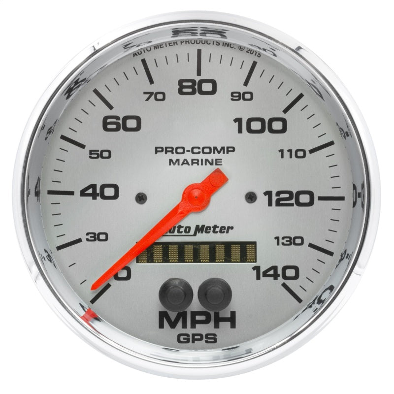 Autometer Speedometer 5in 140 MPH GPS Marine Chrome Ultra-Lite Gauge Gauges AutoMeter