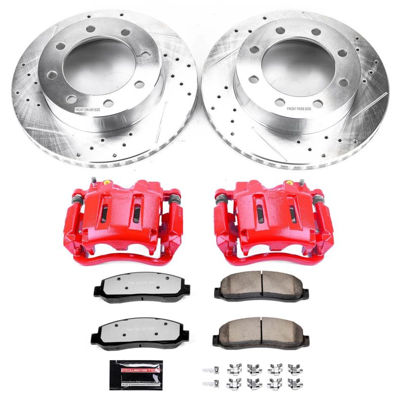 Power Stop 05-10 Ford F-350 Super Duty Front Z36 Truck & Tow Kit w/Cals Brake Calipers - Perf PowerStop