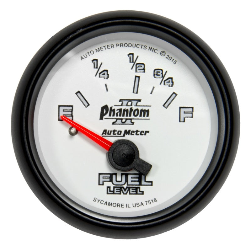 Autometer Phantom II Gauge Fuel Level 2 1/16in 16e To 158f Elec Phantom II Gauges AutoMeter