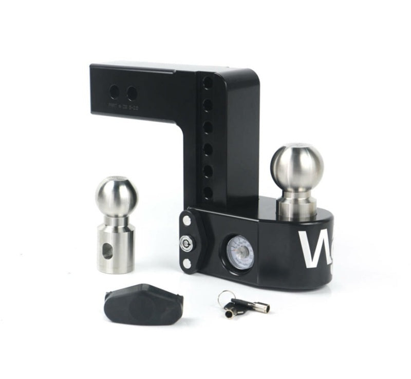 Weigh Safe 8in Drop Hitch w/ Built-in Scale & 2in Shank (8K/18.5K GTWR) w/WS05 - Black Cerakote Hitch Ball Mounts Weigh Safe