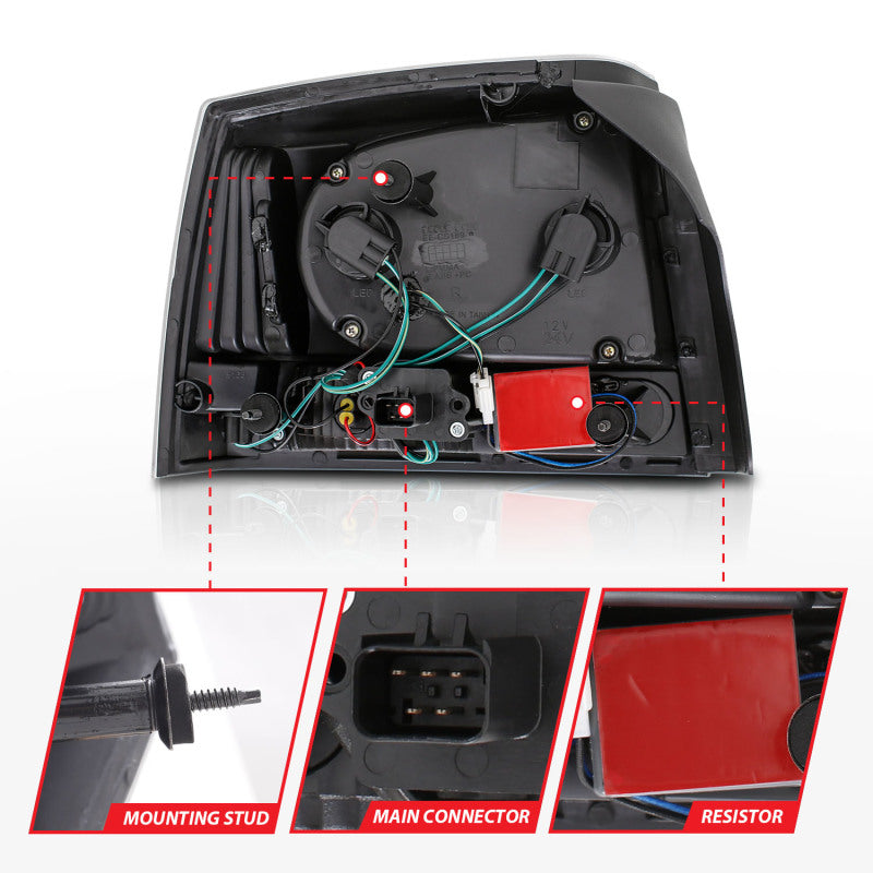 ANZO 2006-2008 Dodge Charger LED Taillights Black Tail Lights ANZO